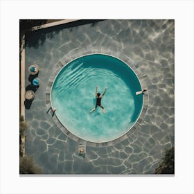 Child Swimming In A Pool Canvas Print