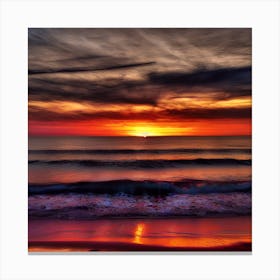 Sunset On The Beach 640 Canvas Print