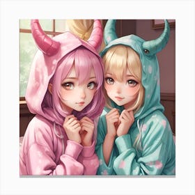 Horned Girls Canvas Print