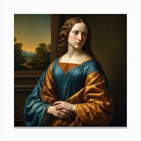 Lady In Blue Canvas Print