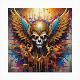 Skull With Wings Canvas Print