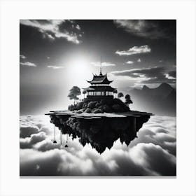 Chinese Island In The Clouds Canvas Print