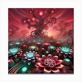 Psychedelic Flowers Canvas Print