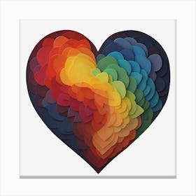 Rainbow Heart Cloud Canvas Print