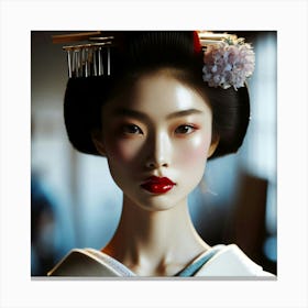 Geisha Creative Illustration Artwork 52 Canvas Print