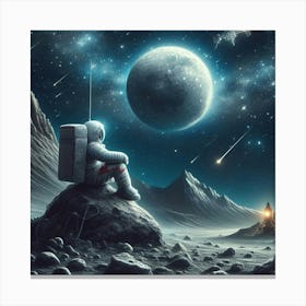 Spaceman Contemplating Life Canvas Print