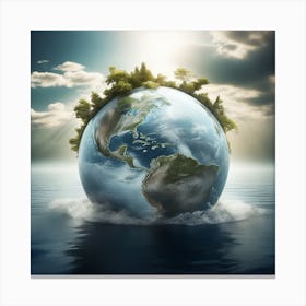 Earth In Sea Canvas Print