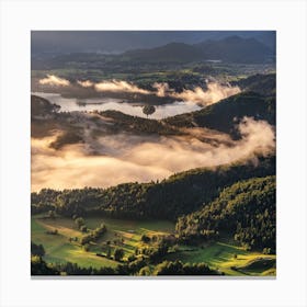 Sunrise Over Lake Bled Canvas Print