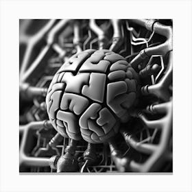 Brain On A Circuit Board 43 Canvas Print