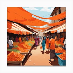 Orange Market Canvas Print