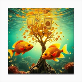 Goldfish Tree 3 Canvas Print