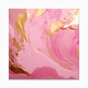 Abstract Pink And Gold Painting Canvas Print