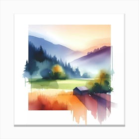 Watercolor Landscape Painting 17 Canvas Print