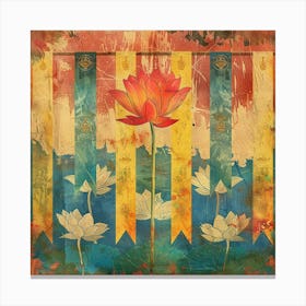 Wesak Banner Texture Featuring Buddhist Prayer F 1718 Canvas Print