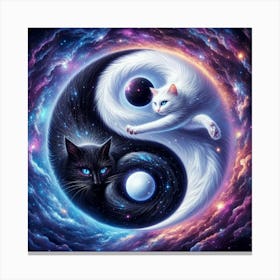 Cat Yin Yang Canvas Print