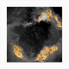 100 Nebulas in Space with Stars Abstract in Black and Gold n.112 Canvas Print