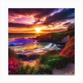 Sunset At The Beach 160 Canvas Print