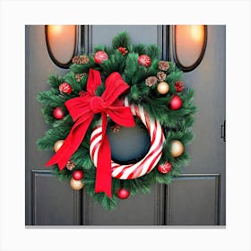 Christmas Decoration On Home Door (30) Canvas Print