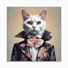 Fashion Cat Art Print 11 Canvas Print