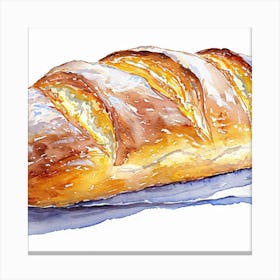 Editorial Art White Background Bread Canvas Print