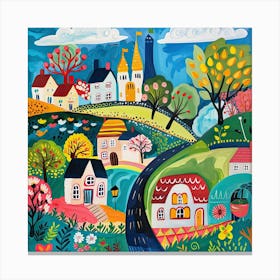 Kids Travel Illustration France 3 Canvas Print