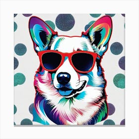 Corgi In Sunglasses 37 Canvas Print