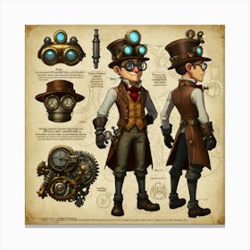 Default Character Design Steampunk Inventor Design A Characte 2 Canvas Print