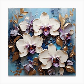 Pattern with Azure Orchid flowers Canvas Print