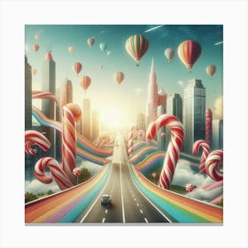 Candy Canes In The Sky Canvas Print