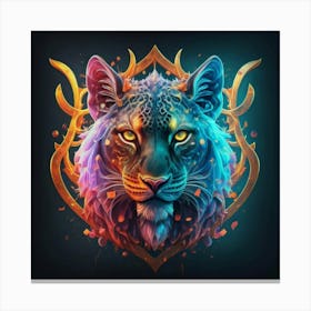 Neon Lion Canvas Print