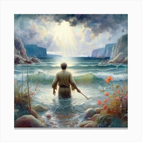 Jesus In The Water 2 Canvas Print