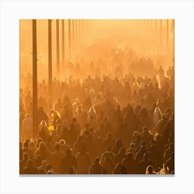 Crowd Of People At Sunrise Canvas Print