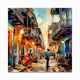New Orleans Street Musicians 3 Canvas Print
