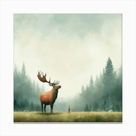 Elk In The Forest Canvas Print