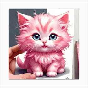 Cute Pink Kitten Canvas Print