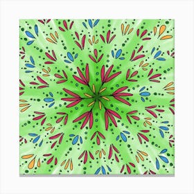 Flower Mandala Art Drawing Spring Background Canvas Print