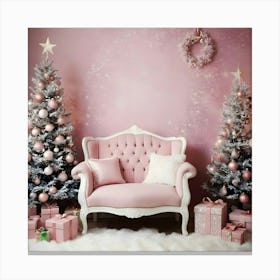 Pink Christmas Tree 8 Canvas Print