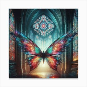 Butterfly In The Church 1 Canvas Print