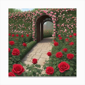 Beautiful Roses Garden Canvas Print