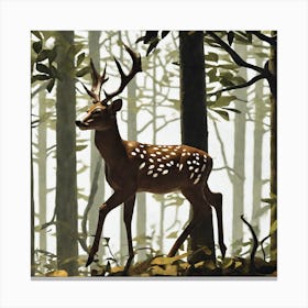 Deer In The Woods 20 Canvas Print