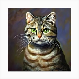 Portrait Of A Tabby Cat Canvas Print