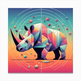 Geometric Art Rhinoceros 1 Canvas Print