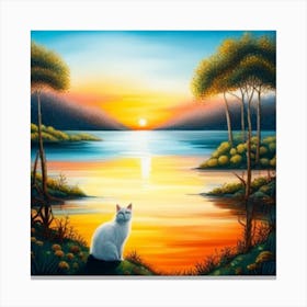 Sunset Cat Canvas Print