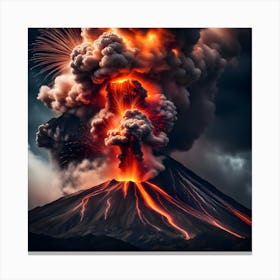 An artistic image of a volcano exploding violently.. Canvas Print