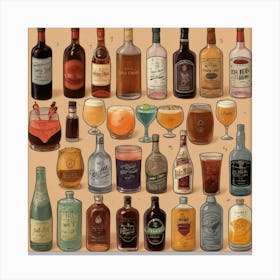 Default Drinks In The Style Of Popular Movies And Tv Series Ae 1 Canvas Print