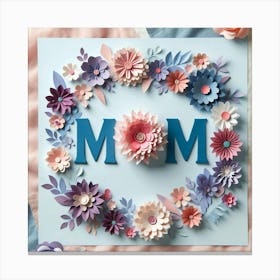 Mom With Flowers Canvas Print