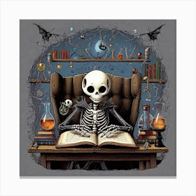 Skeleton Reading Book 1 Canvas Print