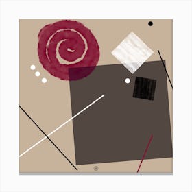 Decadence 2 - abstract art composition beige black white brown geometry modern minimal contemporary square Canvas Print