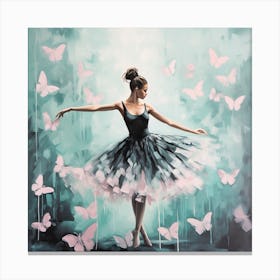 Ballet Dancer With Butterflies 1 Canvas Print