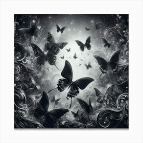 Black And White Butterflies 29 Canvas Print